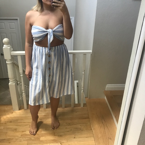 2 Piece Stripe Midi Skirt Set - Picture 3 of 3